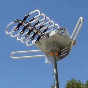 6. Amplified HD Digital Outdoor HDTV Antenna with Motorized 360 Degree Rotation